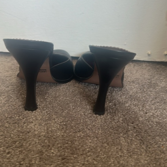 Genuine leather black with burgundy butterfly detail mules - Picture 4 of 8